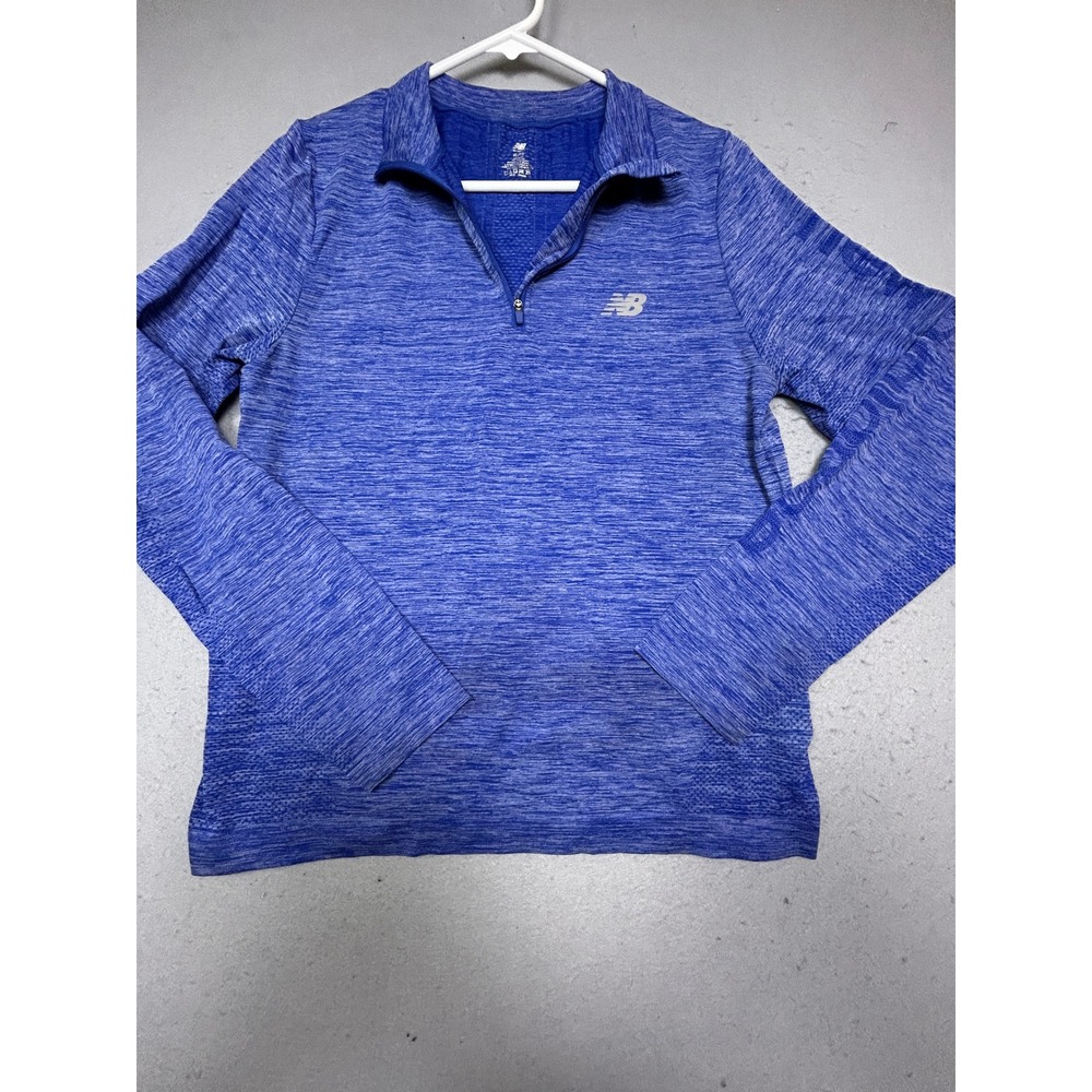 New Balance Pullover 81% Nylon 19% Polyester Blue Heather XL Women